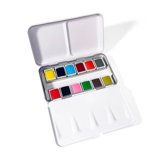 12 Color Watercolor Set in Tin Case