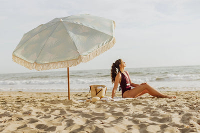 Retro Style Fringed Beach Umbrella - Choose Style