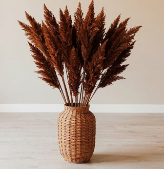 35" Faux Pampas Grass Stem - Brown