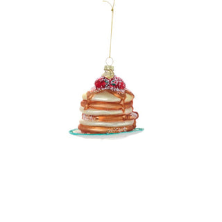Dessert First Pancake Glass Ornament