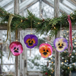 Cody Foster Glass Pansy Ornament - Choose Color