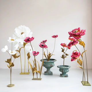 Paper Flowers on Stand - Choose Color and Size