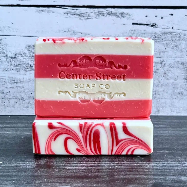 Candy Cane Handmade Soap Bar - Peppermint