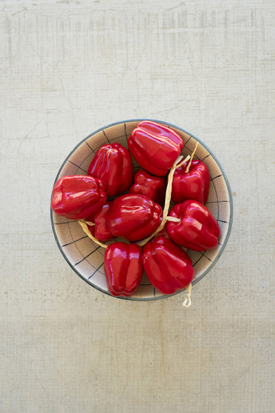 String of Artificial Red Bell Peppers