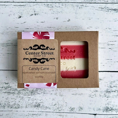 Candy Cane Handmade Soap Bar - Peppermint