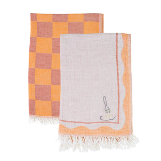 Hand Stitched Kitchen Towel Set - Pasta