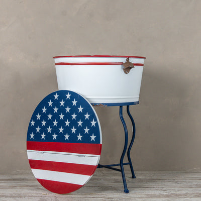 Patriotic Bucket On Stand