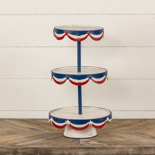 Weathered Style Patriotic Tiered Tray