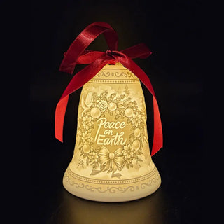 Luumii Lights Porcelain Bell Ornament - Peace On Earth