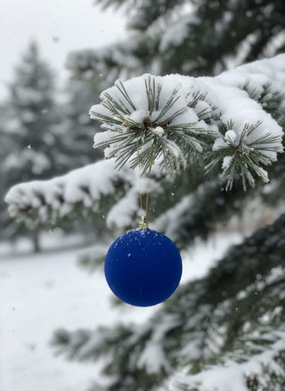 Cody Foster 3" Crushed Velvet Glass Christmas Ball - Peacock