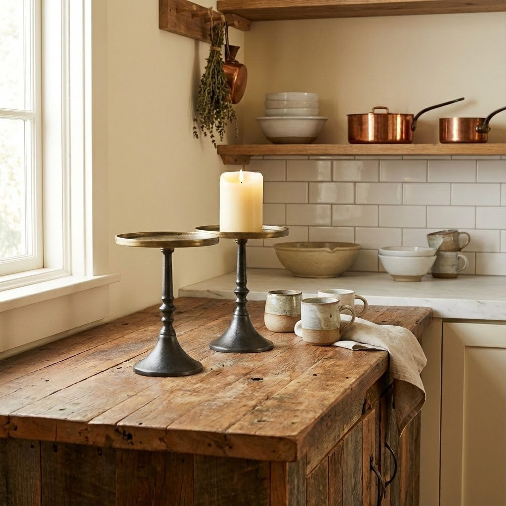 Reese Brass and Bronze Finished Pedestal Riser – Cotton & Crete