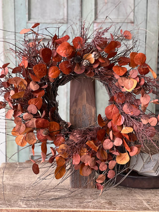 26" Autumn Penny Leaf Wreath