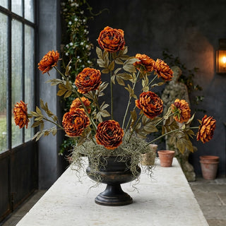 30" Rusty Orange Peony Stem