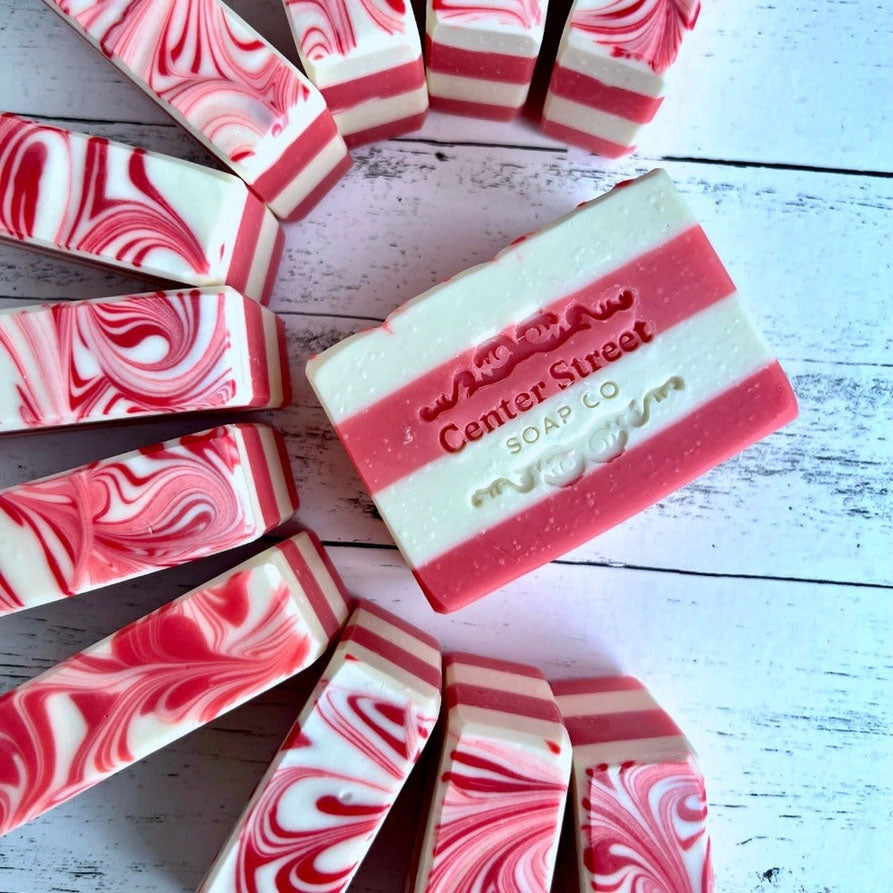 Candy Cane Handmade Soap Bar - Peppermint