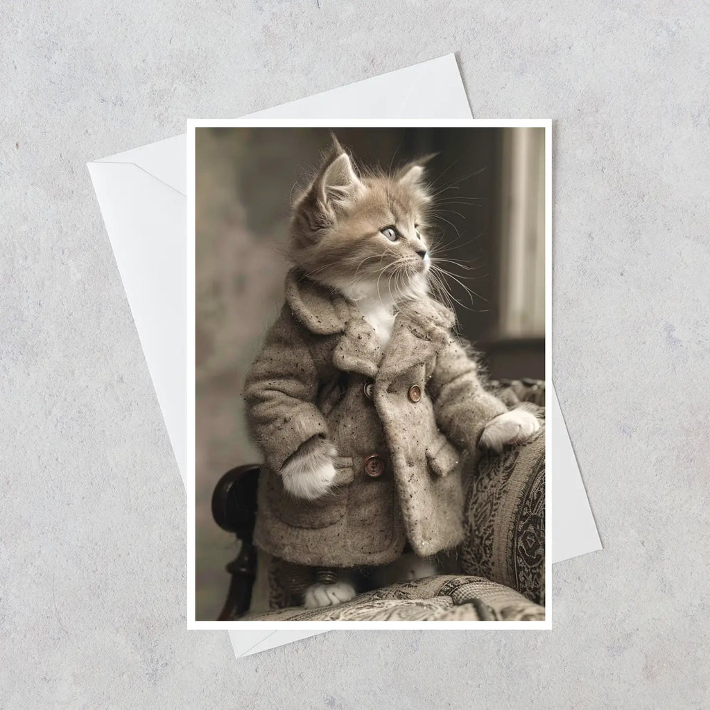Wisdom in Wool - The Philosopher Kitten - Note Card – Cotton & Crete