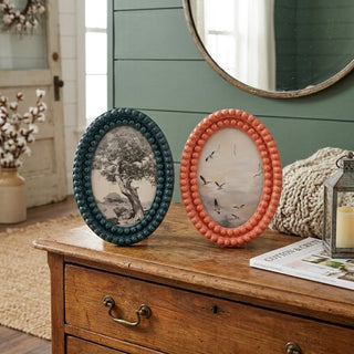Oval Resin Bobbin Photo Frame - Choose Color