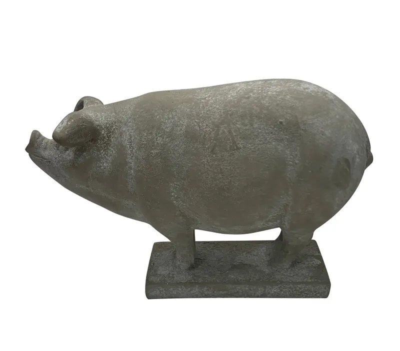 English Garden Cement Pig