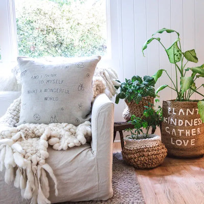 Jute Basket - Plant Kindness Gather Love
