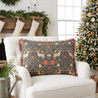 24" Balmoral Deer Print Lumbar Pillow