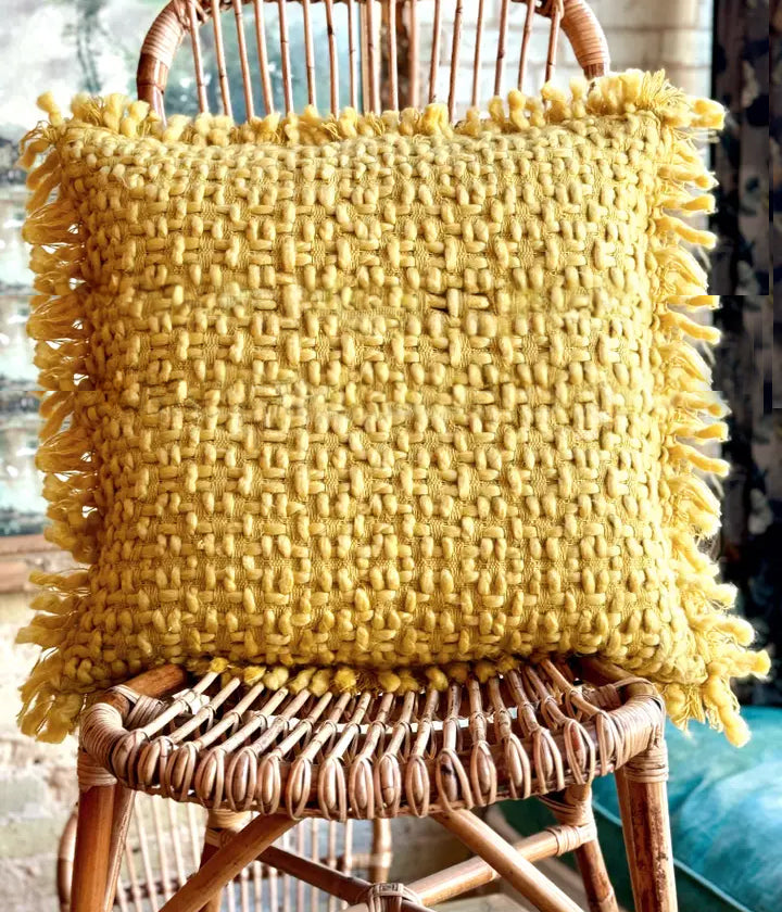 20" Chunky Knit Pillow -  Ochre