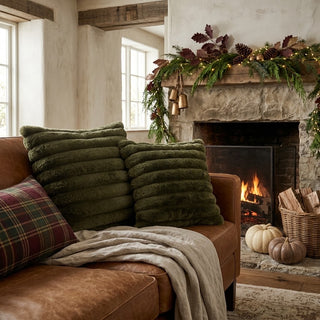 Green Vegan Fur Pillow