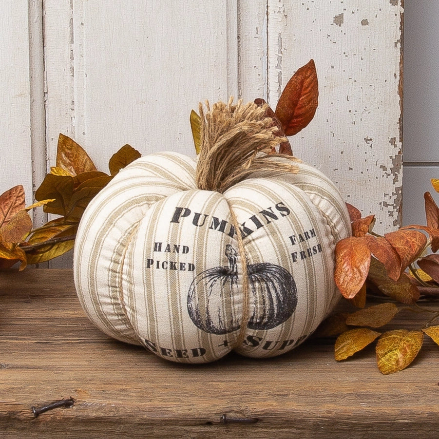 Grain Sack Pumpkin Pillow