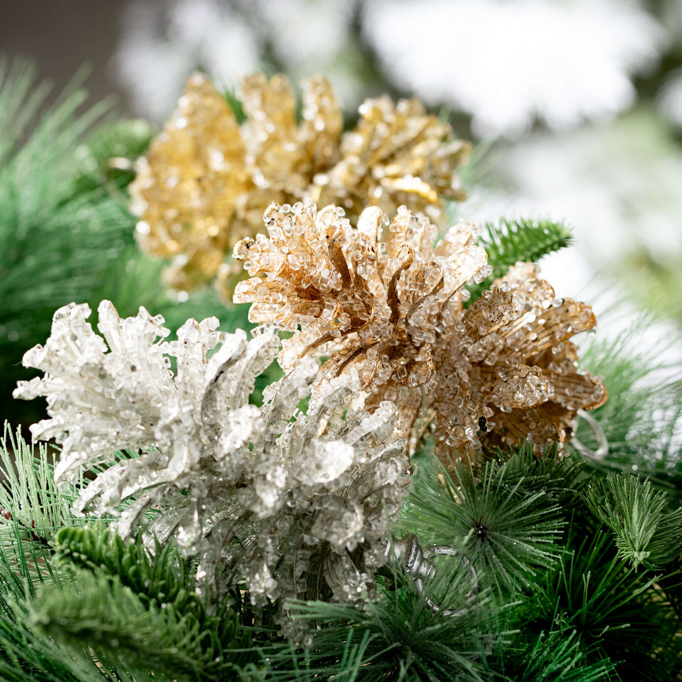 Glittered Pinecone Ornament - Choose Color