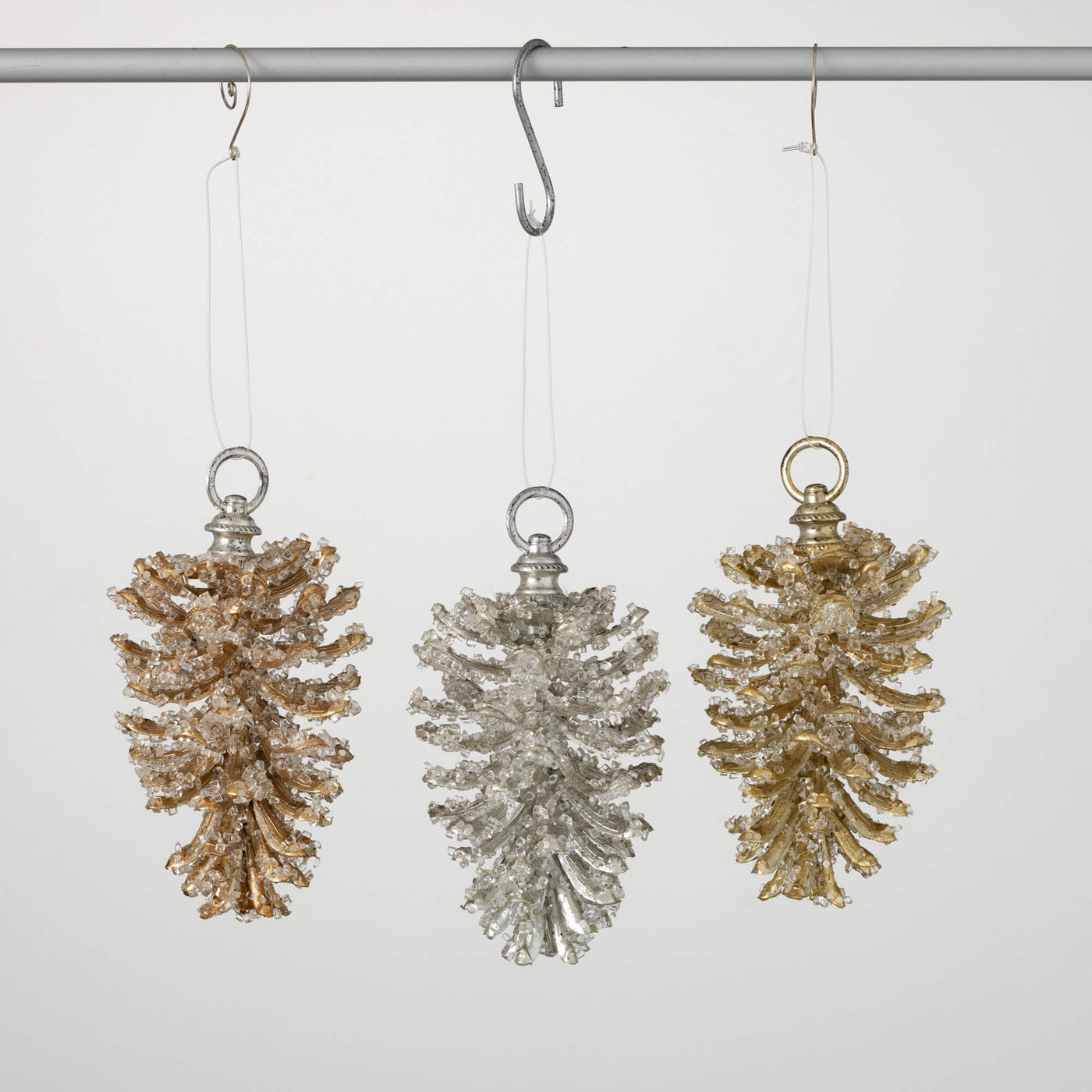 Glittered Pinecone Ornament - Choose Color