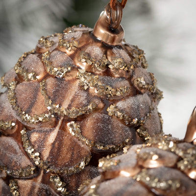 Large Glass Pinecone Ornament Set