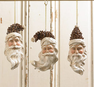Pinecone Hat Santa Ornament - Choose Style