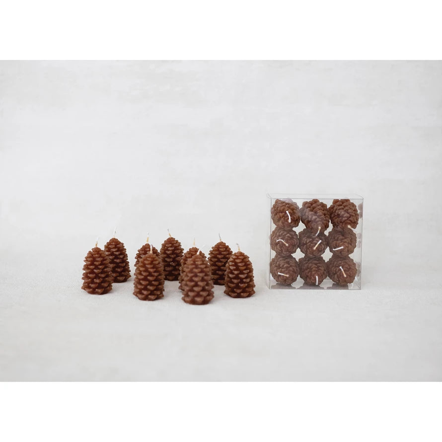 Set of 9 Pinecone Shaped Tealights