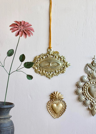 Rustic Pink Metal Daisy Flower Stem