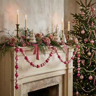 Pink & Silver Foil Ball Garland