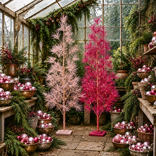 Glitterville 6' Pink Metallic Tree with Lights - Choose Color
