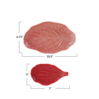 Set of 2 Red and Pink Cabbage Serving Plates