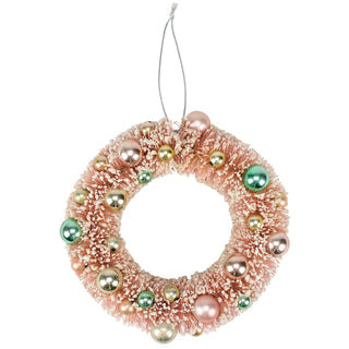 8" Pink Bristle Brush Wreath