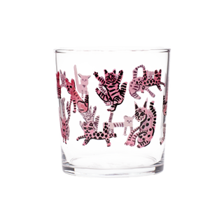 Ben Lenovitz Pink Cats Lowball Glass