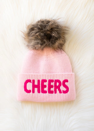 Pink Cheers Knit Pom Pom Hat