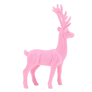 11.5" Flocked Reindeer - Choose Red or Pink