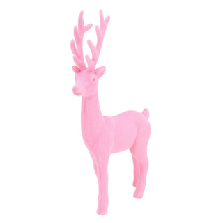 11.5" Flocked Reindeer - Choose Red or Pink