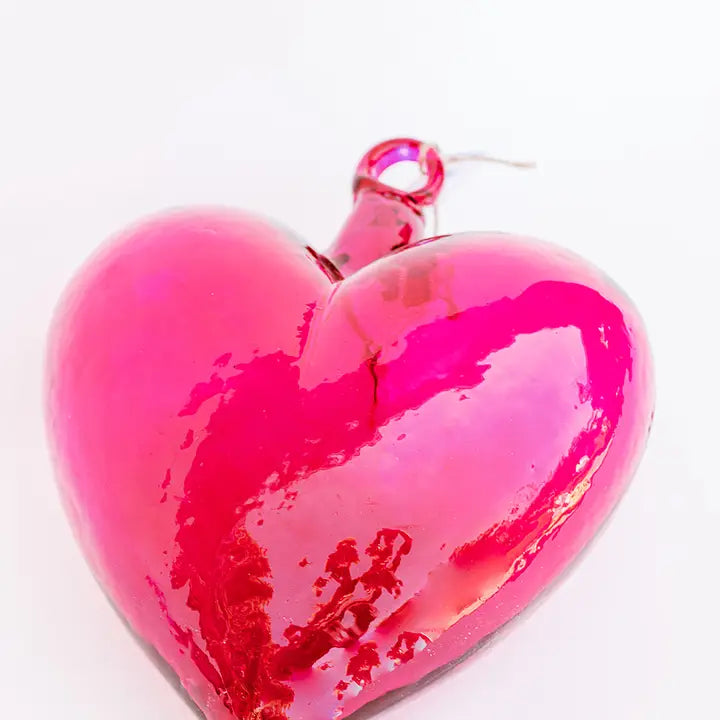 Pink Blown Glass Heart