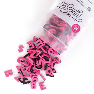 200pc Hot Pink Magnetic Letters