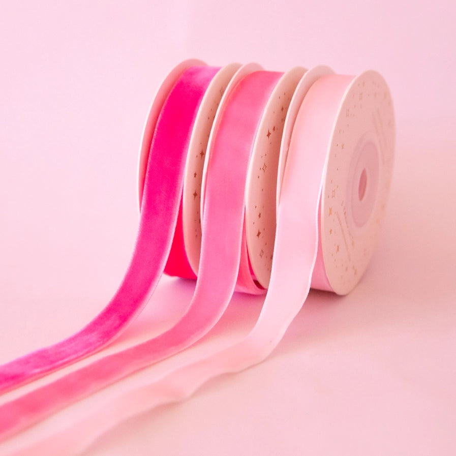 Shades of Pink Velvet Ribbon Set