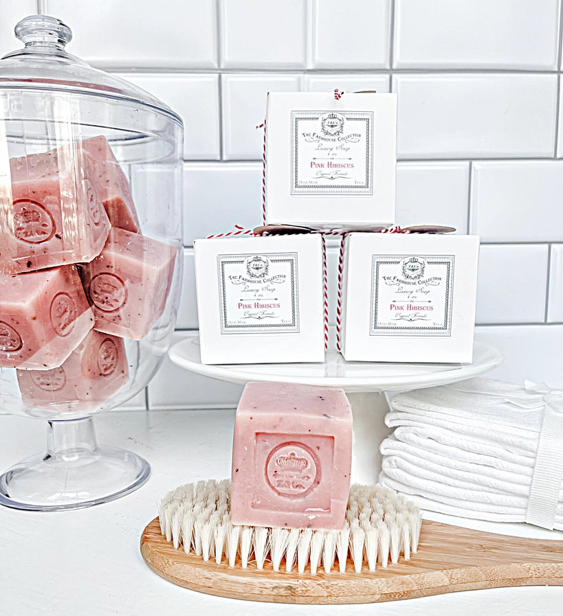 The Farmhouse Luxury Cube Soap Pink Hibiscus