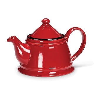 Enamel Look Stoneware Teapot - Choose Color