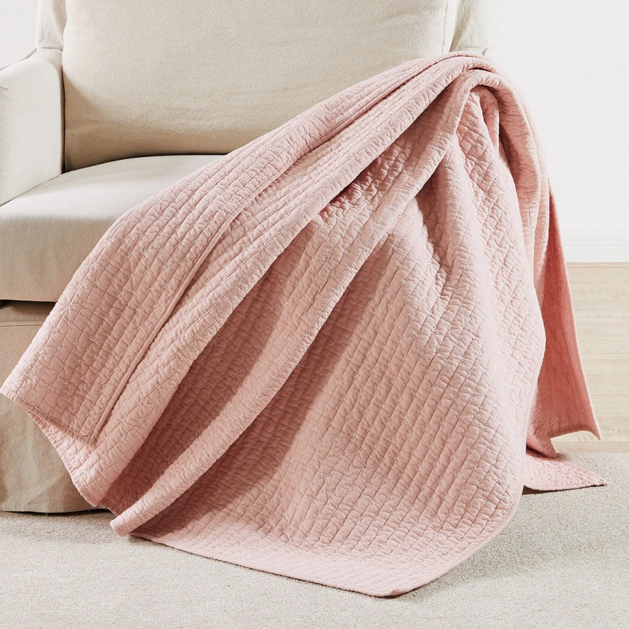 Pink best sale quilted throw