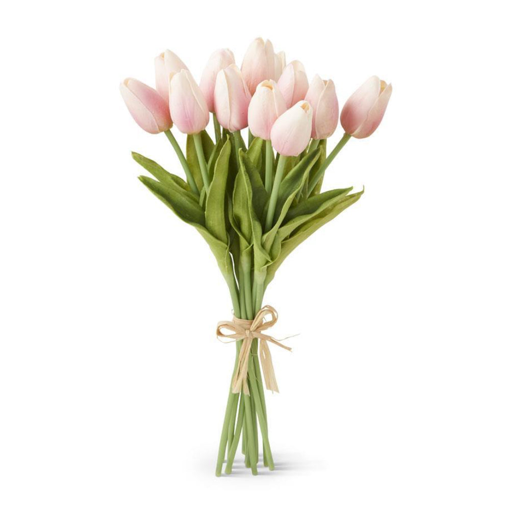 12 Piece Real Touch Tulip Bundle - Pink