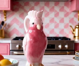1.25Qt Ceramic Cockatoo Shaped Pitcher