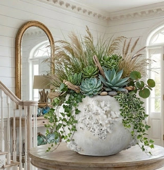 22" Shell and Coral Textured Vase