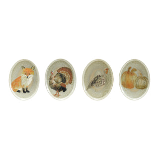 Hand-Painted Autumn Woodland Stoneware Platter - Choose Style